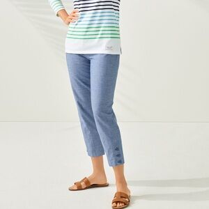Talbots Blue Chambray Perfect Crop Pant